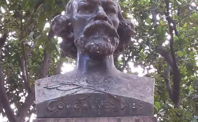 Busto de Antônio Gonçalves Dias de autoria de Rodolfo Bernadelli, em junho de 1901.