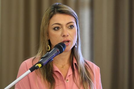 Rio de Janeiro (RJ), 08/03/2023 - A presidente do Instituto de Segurança Pública (ISP), Marcela Ortiz, fala durante lançamento da 17ª edição do Dossiê Mulher com dados da Segurança Pública, no Palácio Guanabara. Foto:Tânia Rêgo/Agência Brasil