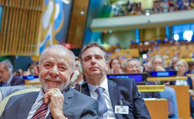 22.09.2024 - Presidente da República, Luiz Inácio Lula da Silva e o presidente do Senado, Senador Rodrigo Pacheco, durante a Sessão de Abertura da Cúpula do Futuro, no Salão da Assembleia Geral, da Sede das Nações Unidas (ONU). Nova York - Estados Unidos.
Foto: Ricardo Stuckert / PR