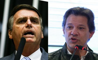 Candidatos à Presidência Jair Bolsonaro (PSL) e Fernando Haddad (PT).
