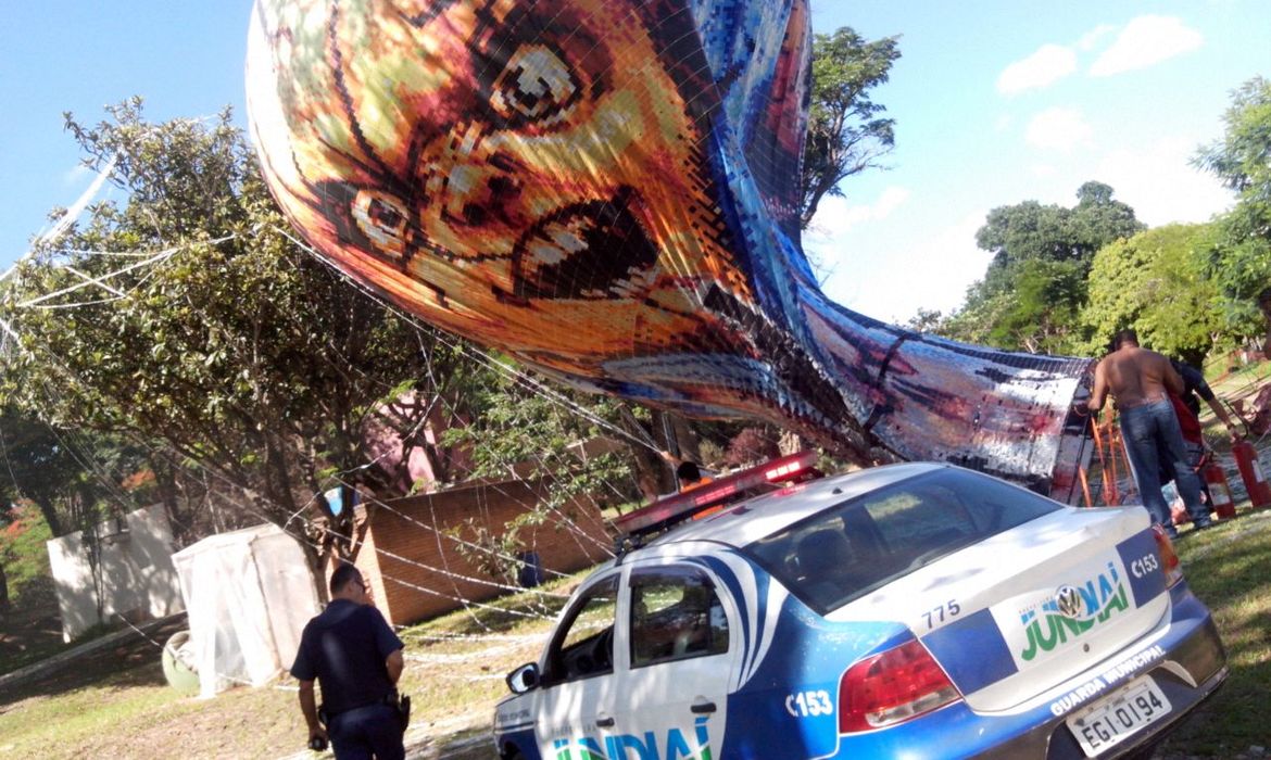Balão é apreendido pela Guarda Municipal de Jundiaí (SP) - Foto Prefeitura de Jundiaí