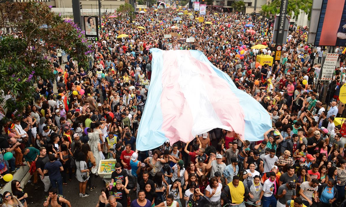 São Paulo - A 20ª edição Parada do Orgulho LGBT foi aberta  na Avenida Paulista com o tema Lei de Identidade de Gênero Já! Todas as pessoas contra a transfobia (Rovena Rosa/Agência Brasil)
