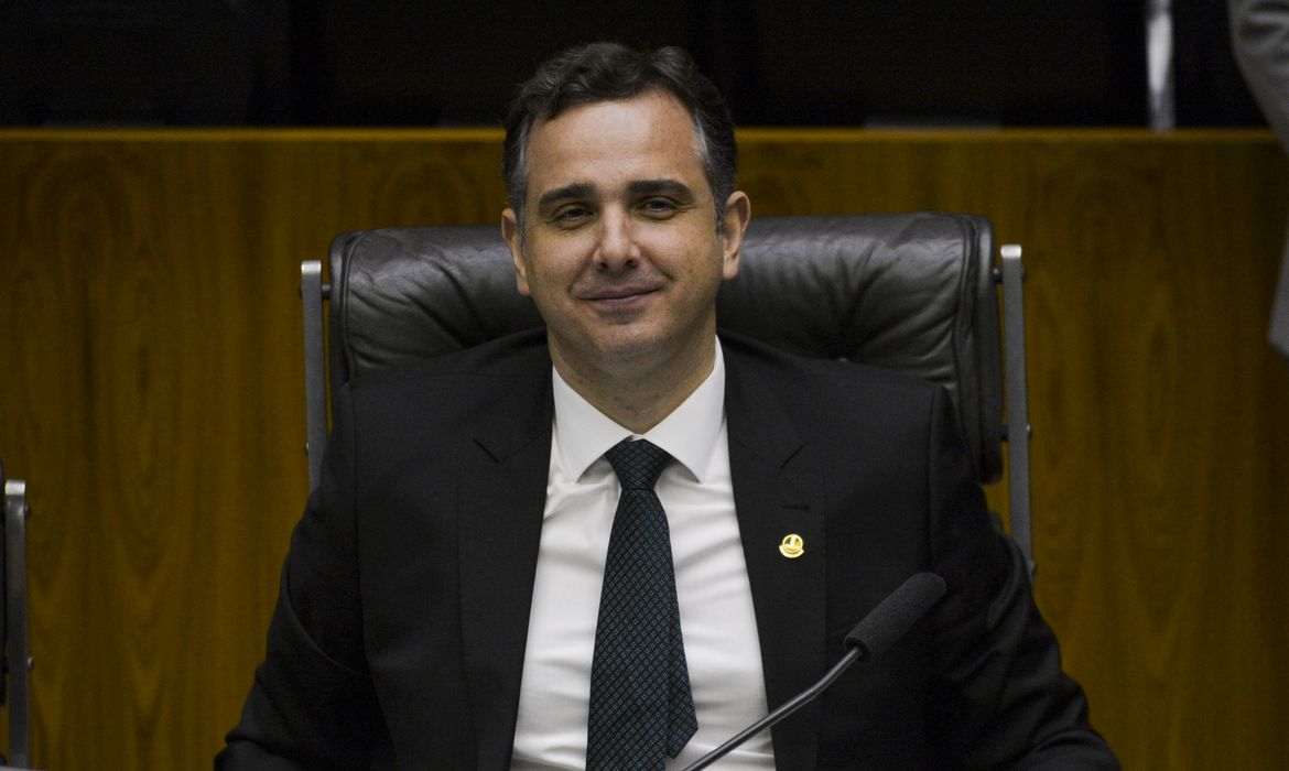 O presidente do Congresso Nacional, Rodrigo Pacheco, durante sessão solene para comemorar o Bicentenário da Independência do Brasil.