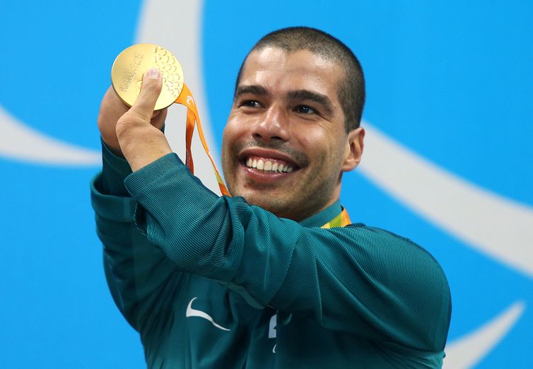 Rio de Janeiro,16 de setembro de 2016. - JOGOS PARALÍMPICOS RIO 2016 - Natação - 50m costas masculino S5 - Daniel Dias - Medalha de ouro