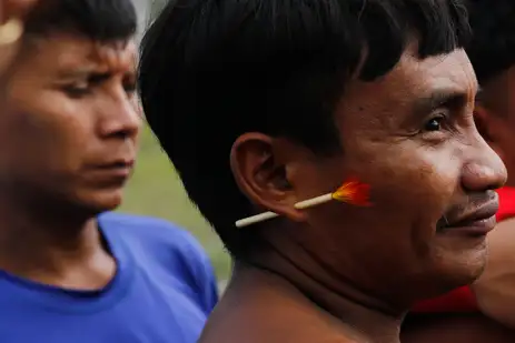 Surucucu (RR), 09/02/2023 - Homens yanomami em Surucucu, na Terra Indgena Yanomami.  Foto: Fernando Frazo/Agncia Brasil