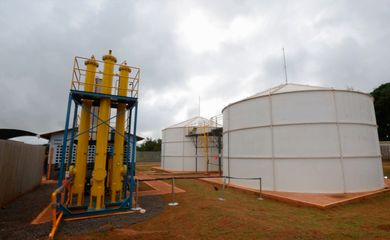 Foz do Iguaçu (PR) - Itaipu Binacional inaugura planta de produção de biometano com o uso de mistura de esgoto, restos orgânicos de restaurantes e poda de grama. Veículos de Itaipu são abastecidos com biometano (Divulgação/Itaipu)