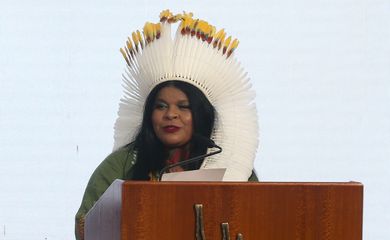 Posse da ministra dos Povos Indígenas, Sonia Guajajara, no Palácio do Planalto