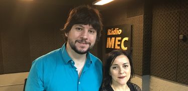 Marco Lima e Doriana Mendes no estúdio da MEC FM