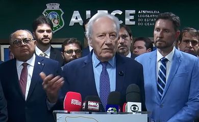 Fortaleza (CE), 28/10/2025 - Ministro da Justiça e Segurança Pública, Ricardo Lewandowski fala durante entrevista coletiva. Frame: MJSP/Reprodução