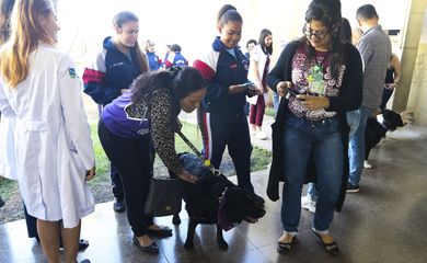 Hospital recebe a visita de integrantes do projeto Pet Amigo