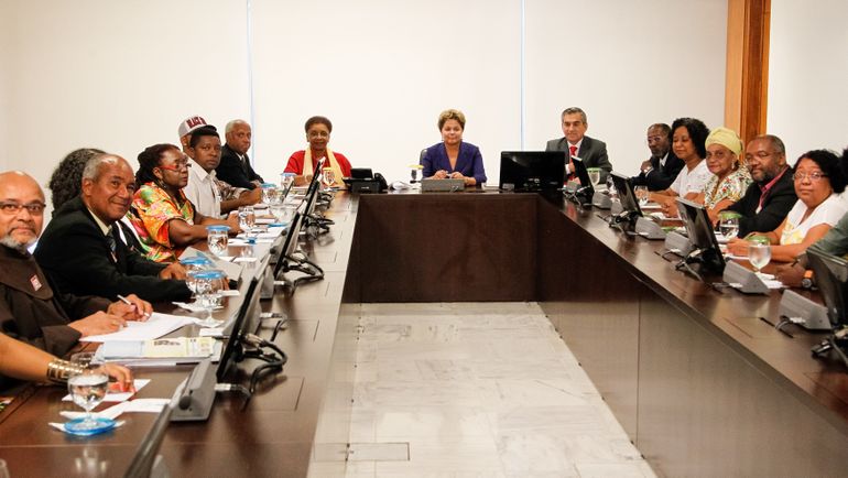 Brasília - A presidenta Dilma Rousseff durante audiência com representantes do Movimento Negro no Palácio do Planalto (Roberto Stuckert Filho/Presidência da República)