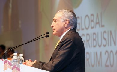 São Paulo - O presidente em exercício, Michel Temer, durante Abertura Oficial do Global Agribusiness Forum 2016 (Beto Barata/PR)