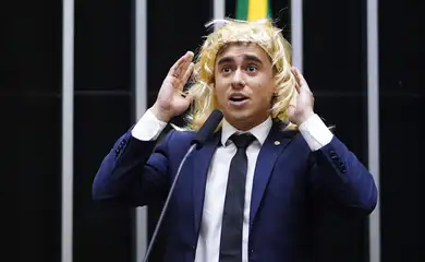 Brasília (DF) - O deputados, Nikolas Ferreira (PL - MG), discursa na tribuna da Camara dos Deputados durante sessāo deliberativa
 Foto: Pablo Valadares/Câmara dos Deputados