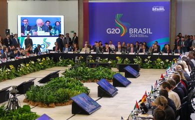 Brasília, DF 13/12/2023 O presidente Luiz Inácio Lula da Silva abre a sessão conjunta da Trilha de Sherpas e de Finanças do G20, no Palácio Itamaraty. O ministro da Fazenda, Fernando Haddad, e o presidente do Banco Central, Roberto Campos Neto,   participaram do encontro.Foto: Fabio Rodrigues-Pozzebom/ Agência Brasil