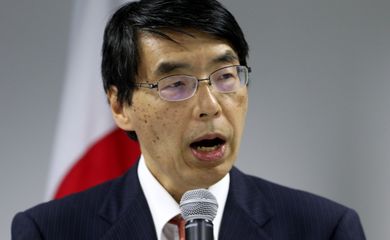 Embaixador do Japão no Brasil, Akira Yamada, durante assinatura de acordo de cooperação com quatro agências do Sistema ONU no Brasil para  ações de proteção e assistência aos refugiados e migrantes venezuelanos que chegam no país.