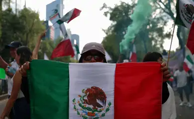 Protesto contra a polêmica reforma do Judiciário, na Cidade do México
08/09/2024
REUTERS/Luis Cortes