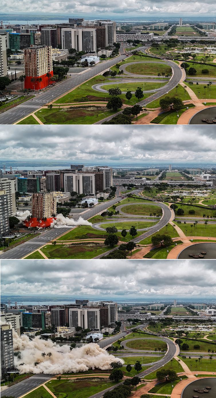 Brasília (DF), 25/01/2026 - Implosão do Torre Palace Hotel. Foto: Rafa Neddermeyer/Agência Brasil