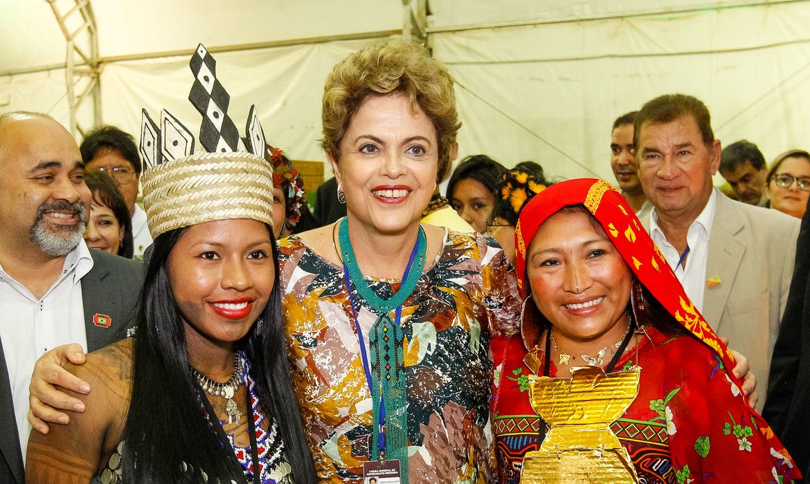 Palmas (TO) -  A presidenta Dilma Rousseff participa da cerimônia de abertura dos Jogos Mundiais dos Povos Indígenas 2015 (Roberto Stuckert Filho/PR)
