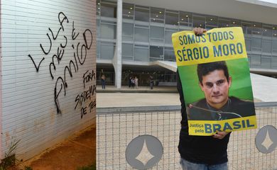 Manifestantes pró e contra Lula fazem manifestação em Brasília (Fabio Rodrigues Pozzebom/Agência Brasil)