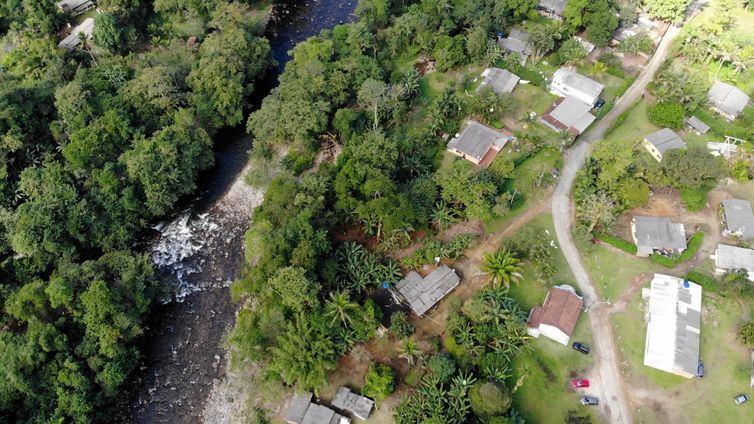 Vista aérea do Quilombo Santa Rita do Bracuí