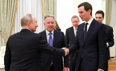Russia's President Vladimir Putin attends a meeting with U.S. President Donald Trump's special envoy Steve Witkoff and son-in-law Jared Kushner at the Kremlin in Moscow, Russia, January 22, 2026. Sputnik/Alexander Kazakov/Pool via REUTERS ATTENTION EDITORS - THIS IMAGE WAS PROVIDED BY A THIRD PARTY.