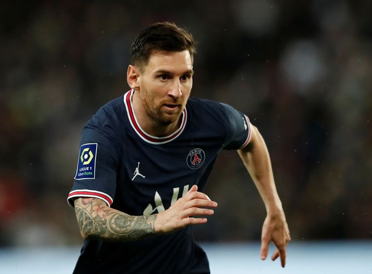 Lionel Messi durante partida do Paris St Germain contra o Lyon pelo Campeonato Francês - PSG