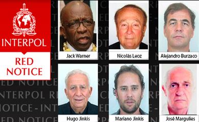 A Interpol emitiu 'alerta vermelho' para prisão de dois ex-dirigentes da Fifa e quatro executivos. Entre eles, o brasileiro José Margulies, dirigente da empresa Valente Corp e Somerton