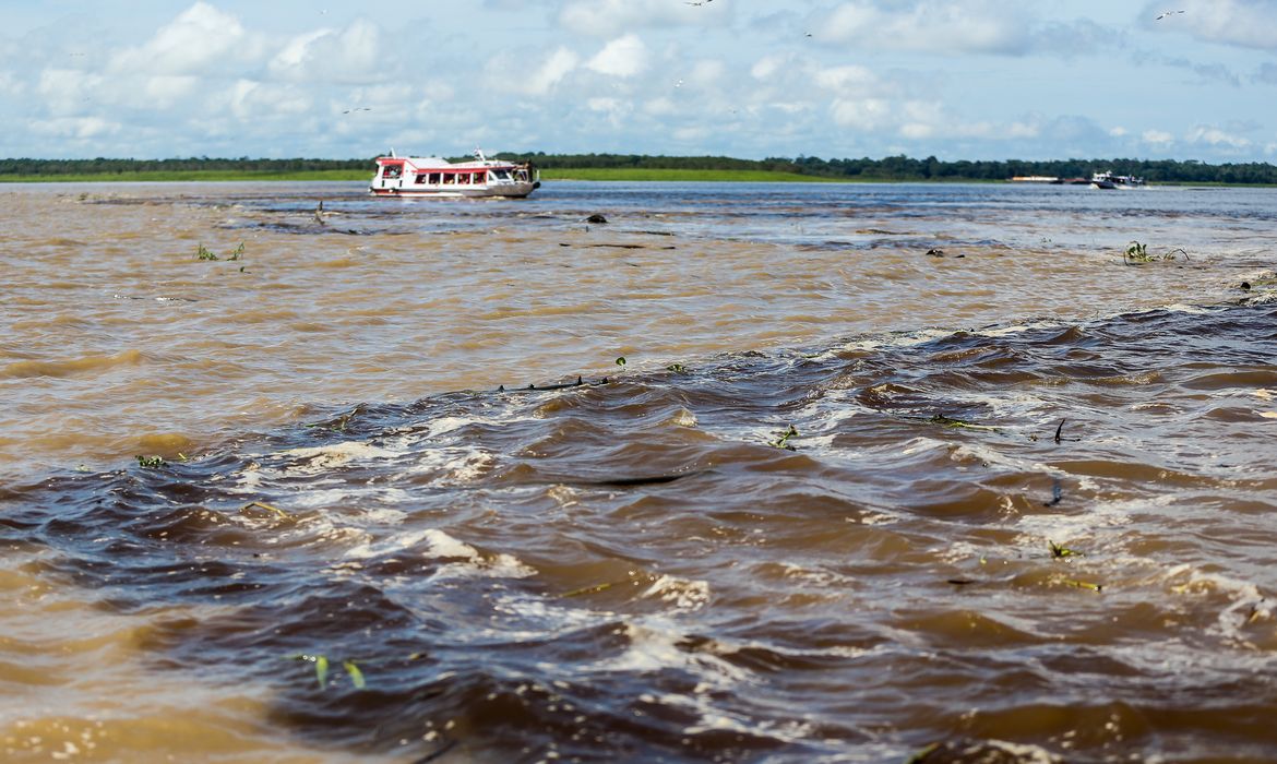 Encontro das águas dos rios Negro e Solimões, em Manaus (Marcelo Camargo/Agência Brasil)