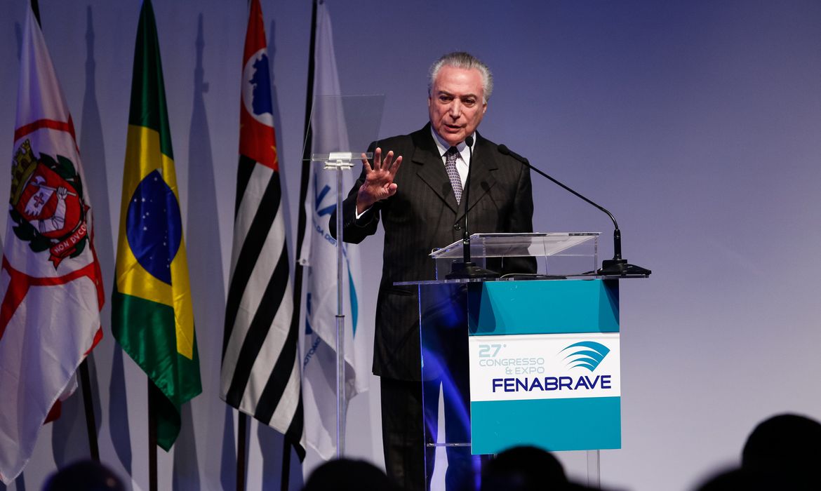 São Paulo - O presidente Michel Temer discursa na abertura do 27º Congresso e ExpoFenabrave (Alan Santos/PR)