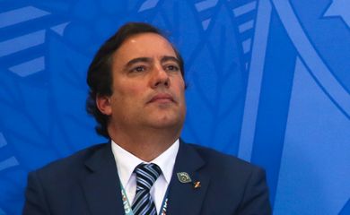 O presidente da Caixa Econômica Federal, Pedro Guimarães, participa do lançamento da nova linha de crédito imobiliário com taxa fixa da Caixa Econômica Federal