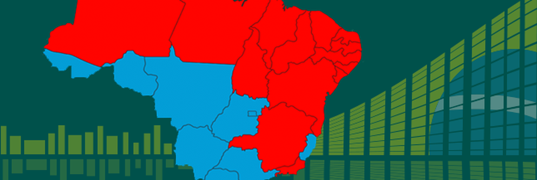 Mapa de votação para presidente por estado