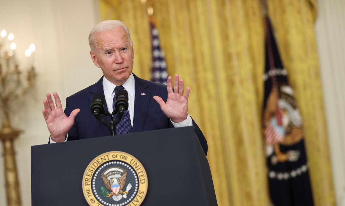 U.S. President Joe Biden delivers remarks about Afghanistan, in Washington
