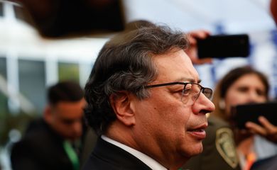 Rio de Janeiro (RJ) 18/11/2024 - O presidente da Colômbia, Gustavo Petro, fala à imprensa na 19° Reunião de Cúpula do G20, no Museu de Arte Moderna. Foto: Fernando Frazão/Agência Brasil