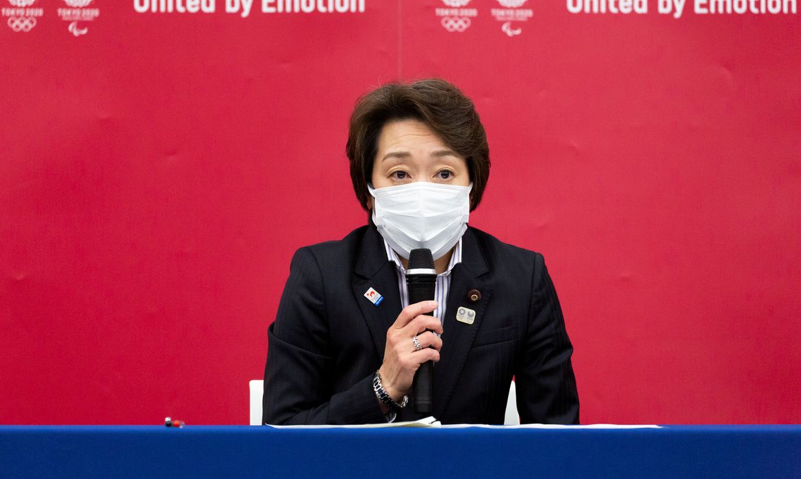 Seiko Hashimoto durante entrevista coletiva em Tóquio - chefe - Tóquo 2020 - Olimpíada
