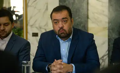 Rio de Janeiro (RJ), 29/09/2023 – O governador do Rio de Janeiro, Cláudio Castro durante reunião com autoridades da segurança pública no Palácio Guanabara, em Laranjeiras, zona sul da capital fluminense. Foto: Tomaz Silva/Agência Brasil