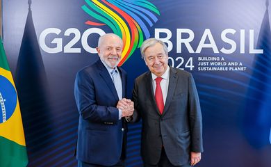 Rio de Janeiro (RJ), 16/11/2024 - Presidente da República, Luiz Inácio Lula da Silva durante reunião com o Secretário-Geral da Organização das Nações Unidas, António Guterres no G20 Brasil. Foto: Ricardo Stuckert/PR