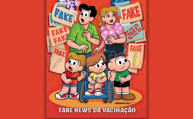 10/11/2023, Revista em quadrinhos contra fake news da vacinação de crianças e adolescentes. Foto: IQC/Divulgação