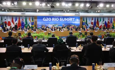 Rio de Janeiro (RJ), 18/11/2024 –  Mesa de abertura do G20, no MAM, na zona central da capital fluminense. Foto: Tomaz Silva/Agência Brasil