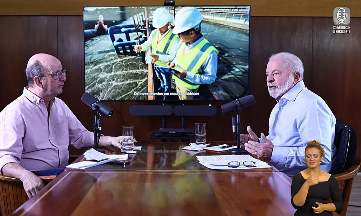 Brasília (DF), 14.08.2023 - Presidente Lula é entrevistado por Marcos Uchoa no programa Conversa com o Presidente.  Imagem: CanalGOV