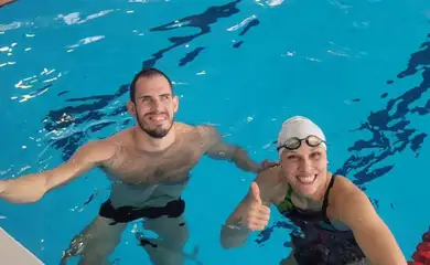 Matheus Rheine e Carol Santiago, treino, La Defense Arena - Paralimpíada de Paris