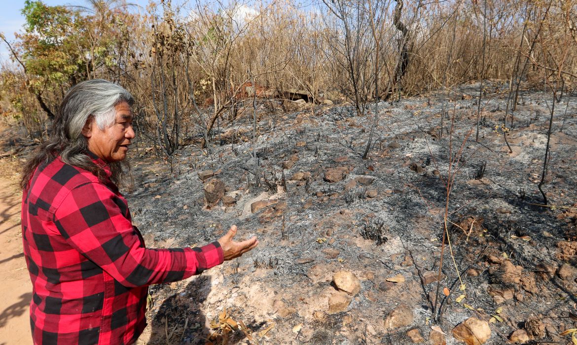 Brasília (DF), 18/09/2024 - O guardião da Casa de Cerimônias Indígenas Bahsakewi'í, Álvaro tucano fala sobre incêndio no Setor Noroeste em Brasília. Foto: Wilson Dias/Agência Brasil