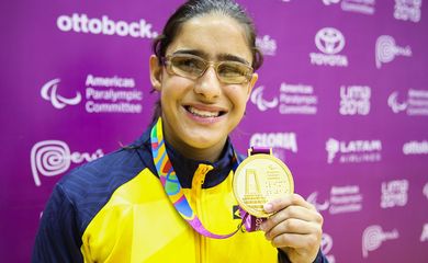 Giulia Pereira, do judô, conquistou a primeira medalha de ouro do Brasil no Parapan 2019