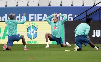 São Paulo (SP), 09/06/2025 - Jogadores durante treino da Seleção Brasileira de Futebol, na Neo Quimica Arena, antes do jogo contra o Paraguai pelas eliminatórias da Copa do Mundo 2026. Foto: Paulo Pinto/Agência Brasil