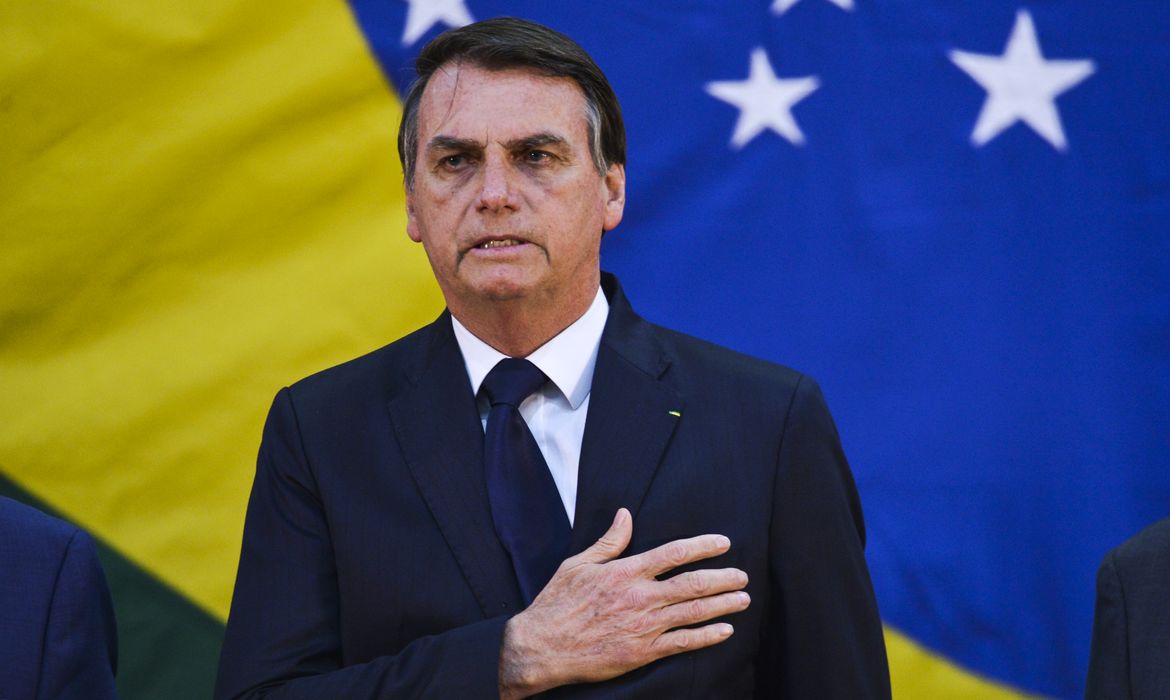 O presidente Jair Bolsonaro participa da solenidade de posse do diretor-geral da Agência Brasileira de Inteligência (Abin), Alexandre Ramagem
