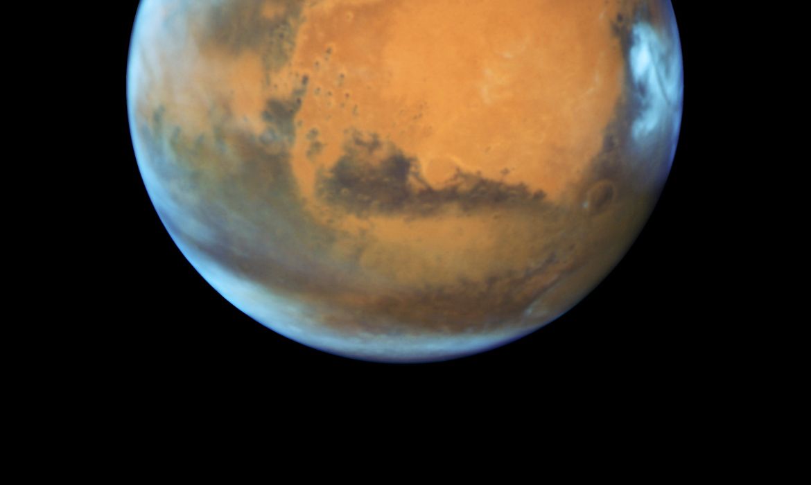 Planeta Marte em foto do telescópio espacial Hubble da Nasa