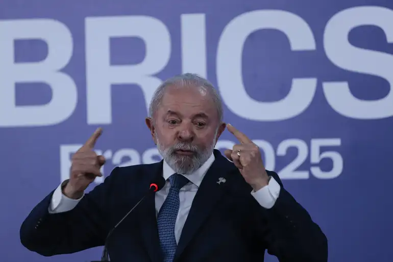 Rio de Janeiro (RJ), 07/07/2025 - Presidente Luiz Inácio Lula da Silva, durante pronunciamento ao final do Brics.
Foto: Joédson Alves/Agência Brasil