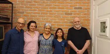 Tim Rescala, Júlia Bernat, Lúcia Barrenechea, Maria Vitória e Lionel Fischer