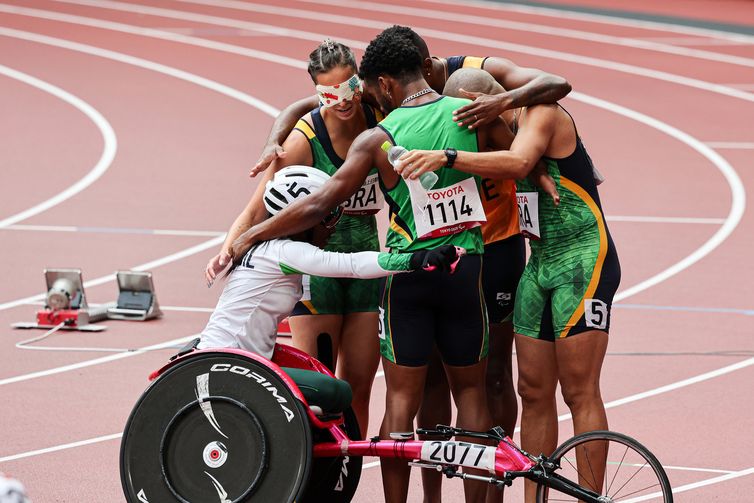 Atletas da delegacao brasileira durante Classificatória de atletismo dos Jogos Paralímpicos de Tóquo no cno estádio Olíimpico - Paralimpíada de Tóquio - Tóquio 2020<br /> <br /> 