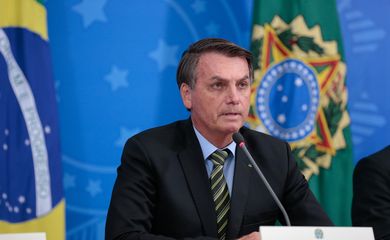 Os presidentes da República, Jair Bolsonaro e  do Supremo Tribunal Federal, ministro Dias Toffoli, fazem declaração à imprensa no Planalto