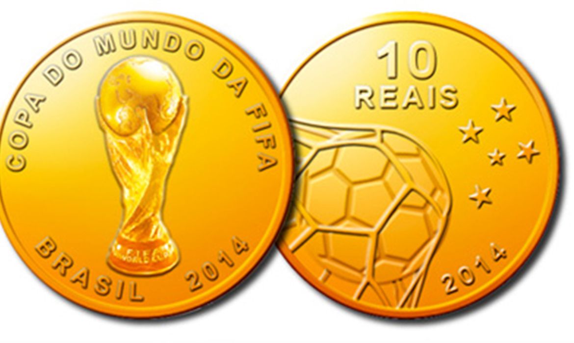 Brasilia - O Banco Central e a Casa da Moeda lançaram hoje (31) nove moedas comemorativas da Copa do Mundo, que será disputada de 12 de junho a 13 de julho deste ano (Divulgacão/Banco Central do Brasil)
